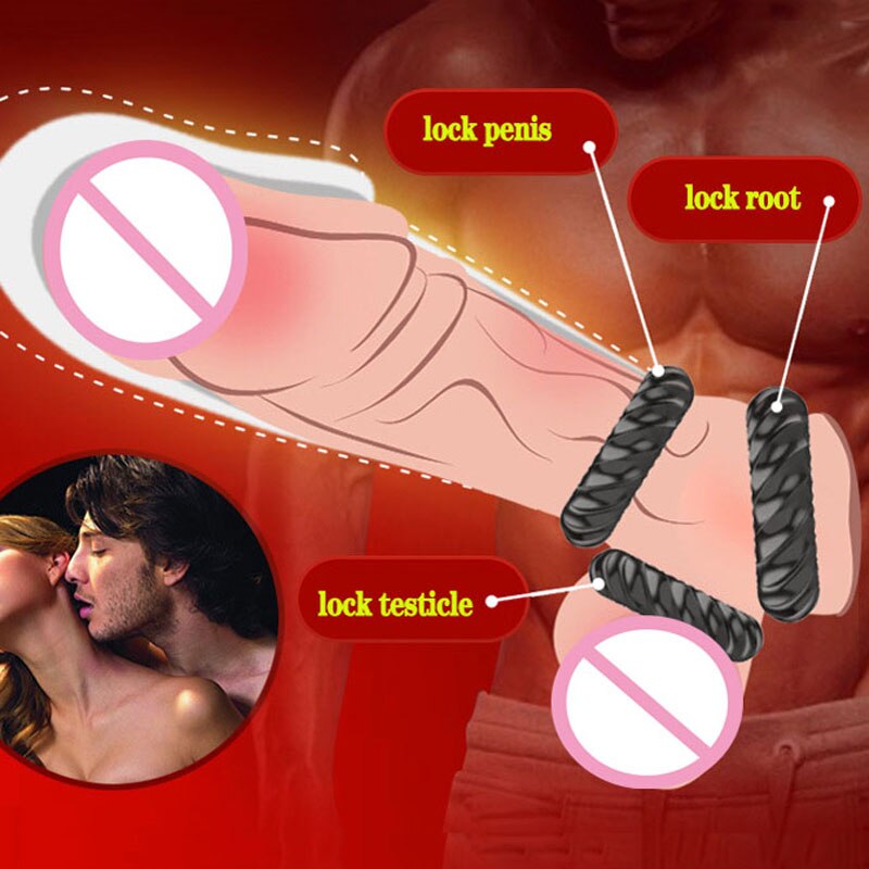 3pcs Slave Dick Lock Bondage Cock Ring