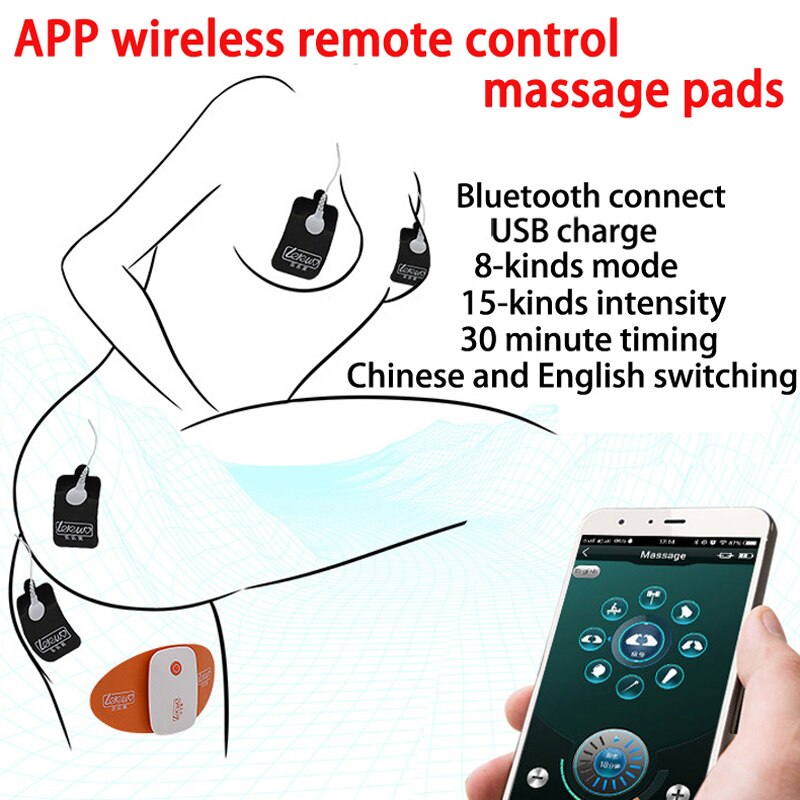 APP Wireless Remote Control Electro Stimulation Pad Massage Kit