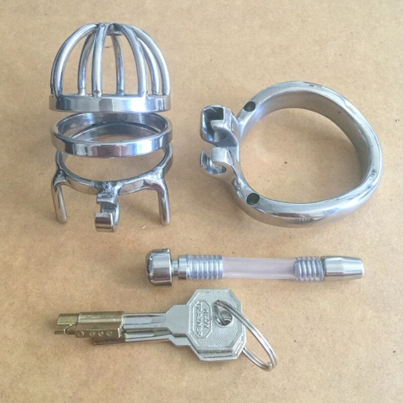 Cbt Urethral Catheter Metal Chastity Cock Cage