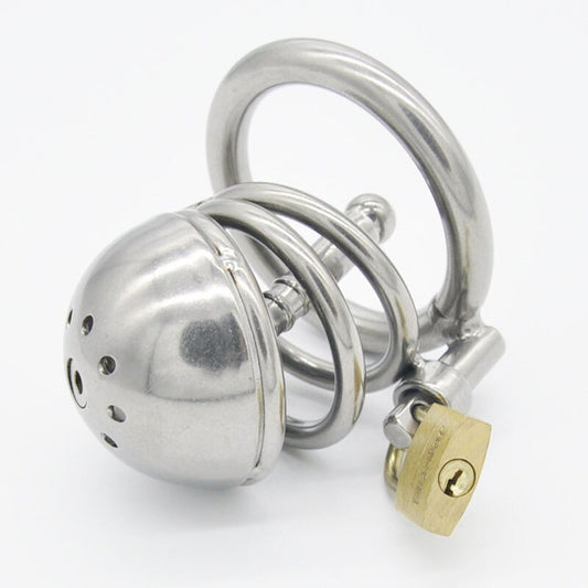 Stainless Steel Chastity Device  With Penis Plug