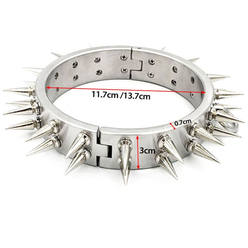 Double Row Spiked Metal Collar