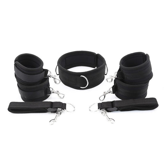 BDSM Set Neck Collar Hand Ankle Cuffs