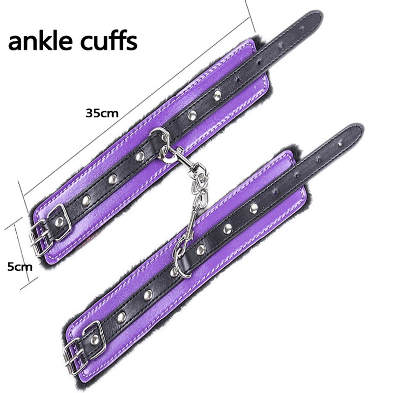 Purple Bondage Restraints Hand Ankle Cuffs