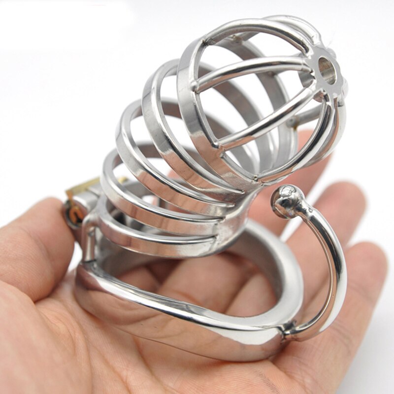 BDSM PA Lock Metal Chastity Cage