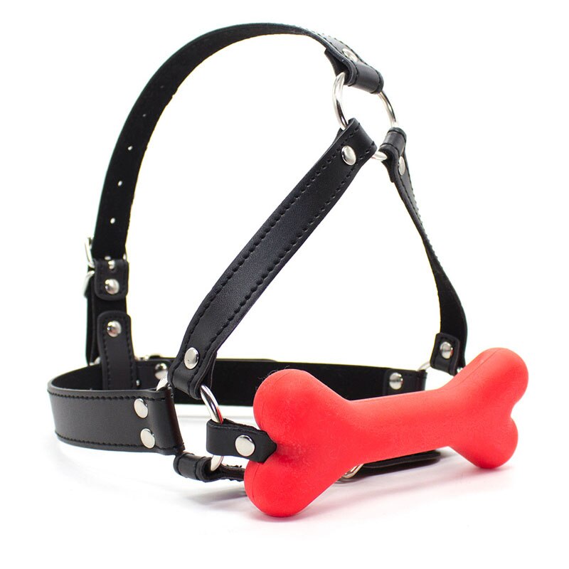 Leather Dog Bone Mouth Gag