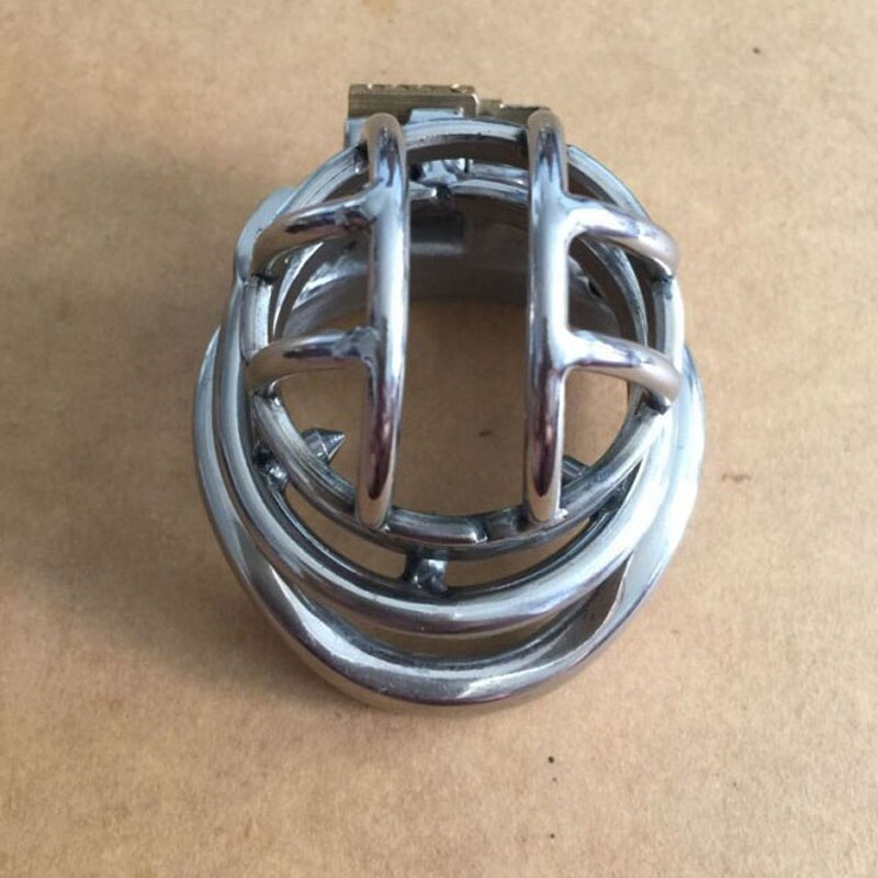 Anti-Off Rings Short Metal Chastity Cage