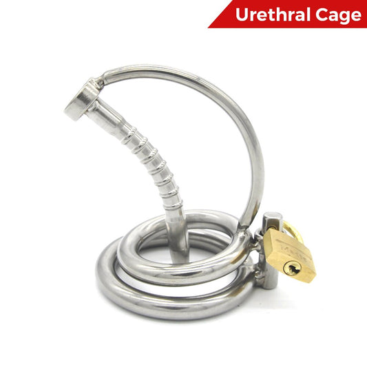 CBT Male Chastity Device with Catheter Sound