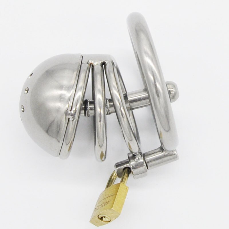 Stainless Steel Chastity Device  With Penis Plug