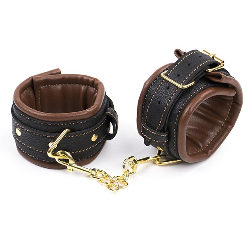 Leather BDSM Bondage Hand Ankle Cuffs