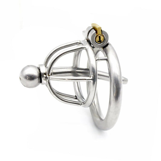 Metal Urethral Plug Male Chastity Cage