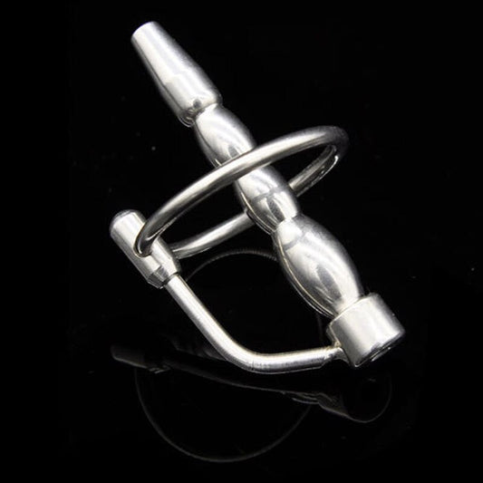 BDSM Metal Cock Ring Penis Plug