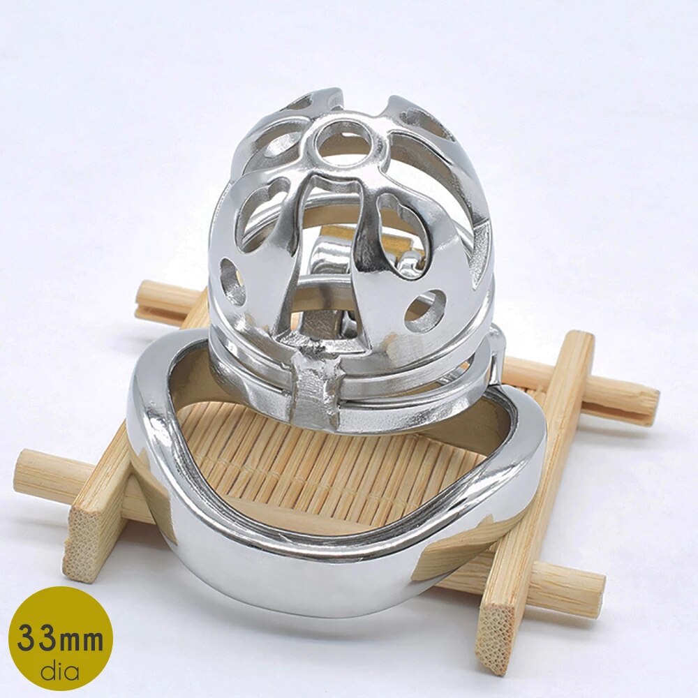 Erotic Stainless steel Bondage Ring Chastity Cage