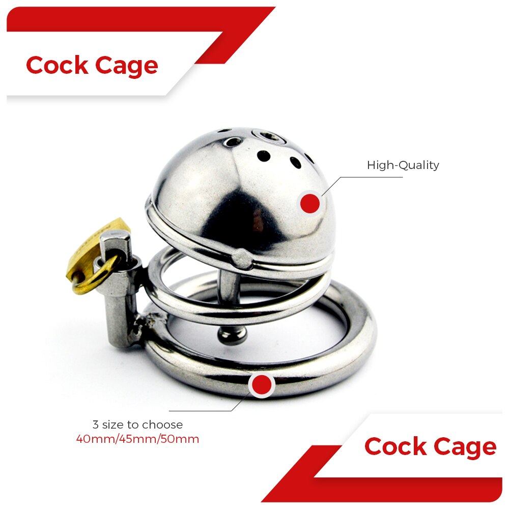 BDSM Steel Male Chastity Cage with Urethral