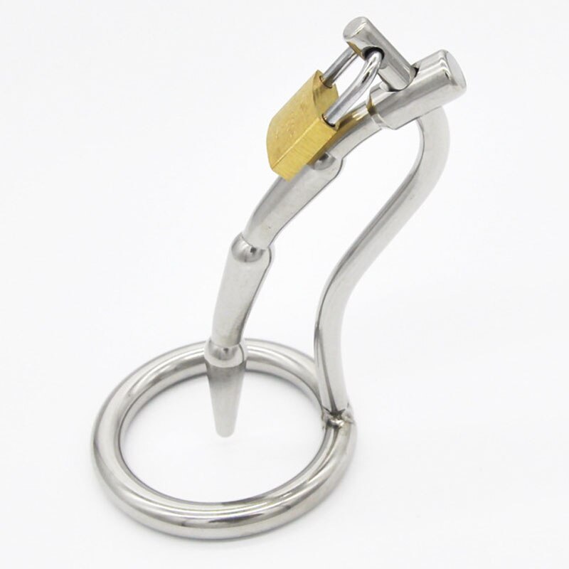 CBT Metal Cock Ring Penis Plug