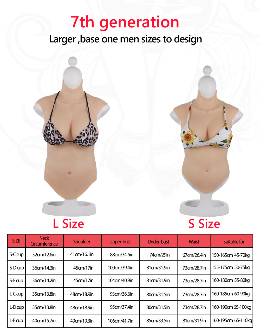 Wearable Upper Bust Oversize Silicone Fake Boobs