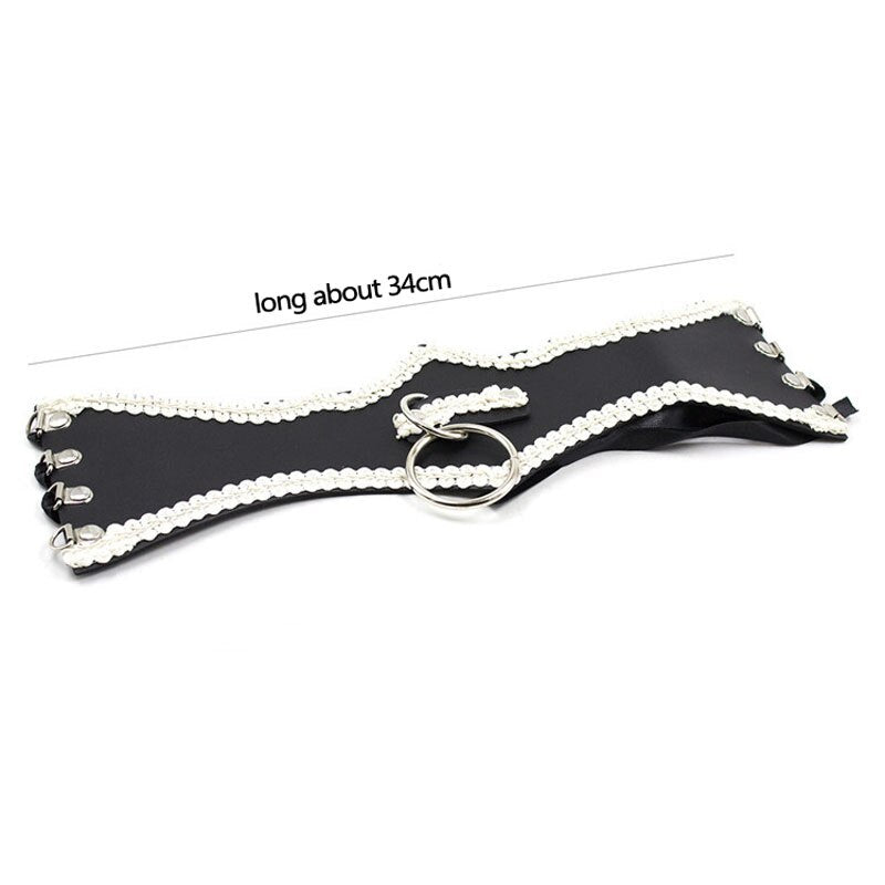 Lace leather Bondage Neck Collar