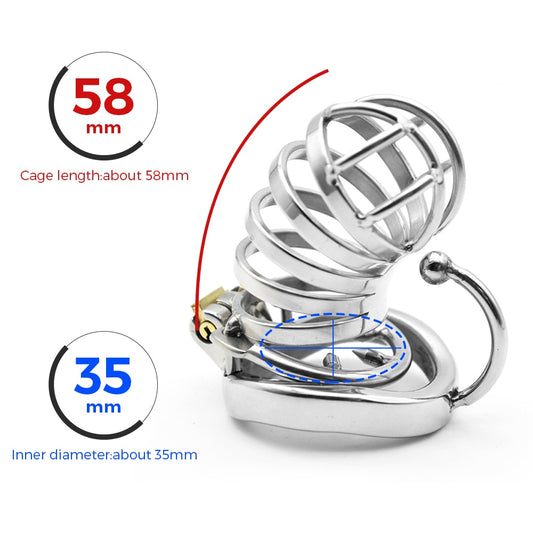 PA Lock Stainless Steel Chastity Cage