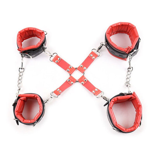 Leather Bondage Restraints Hand Ankle Cuffs