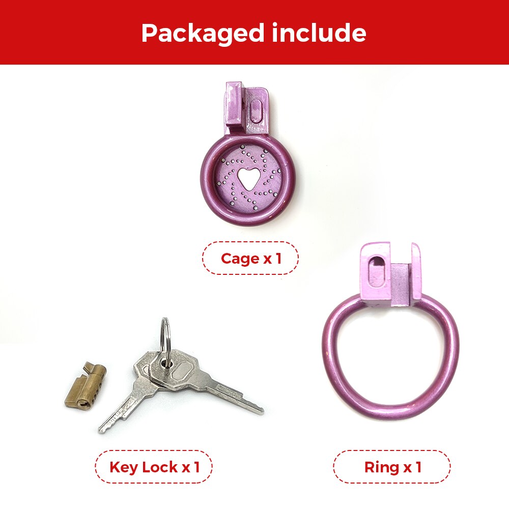 Purple Heart Flat Male Chastity Cage – GXLOCK Store