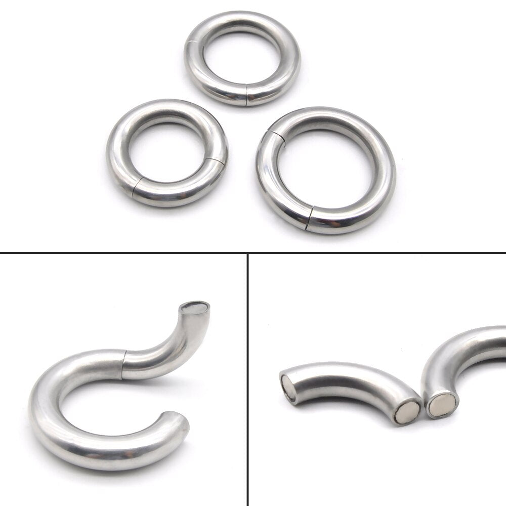 Magnetic Testicle Metal Cock Penis Ring