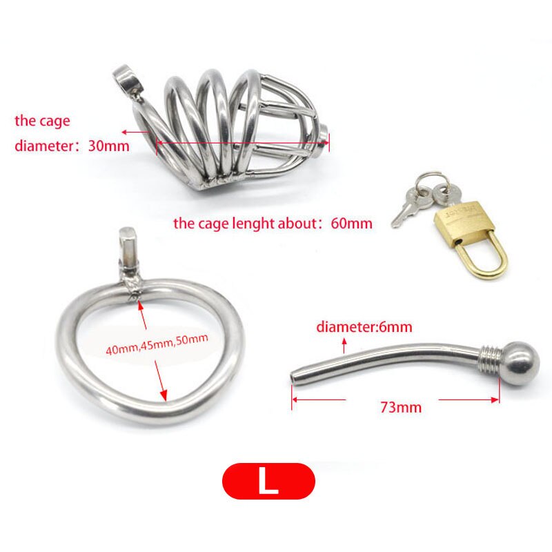 Arc Stainless Steel Urethral Plug Chastity Cage