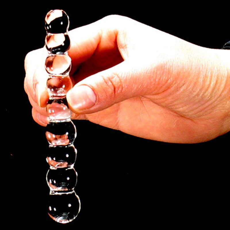 Transparent Glass Beads Anal Plug