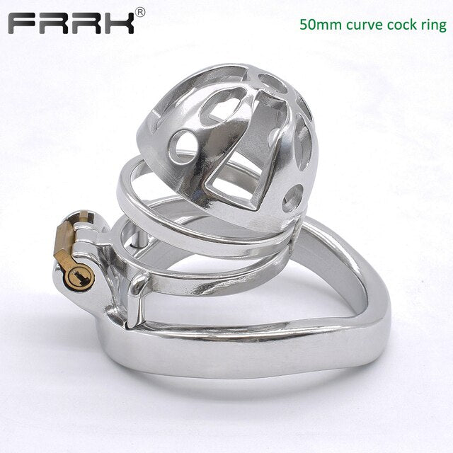 Erotic Stainless steel Bondage Ring Chastity Cage