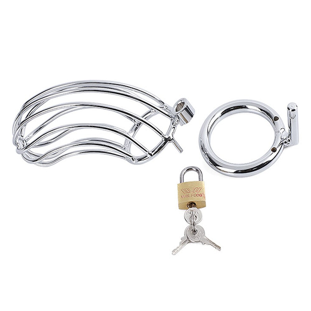 Large Curved Metal Erotic Chastity Cage