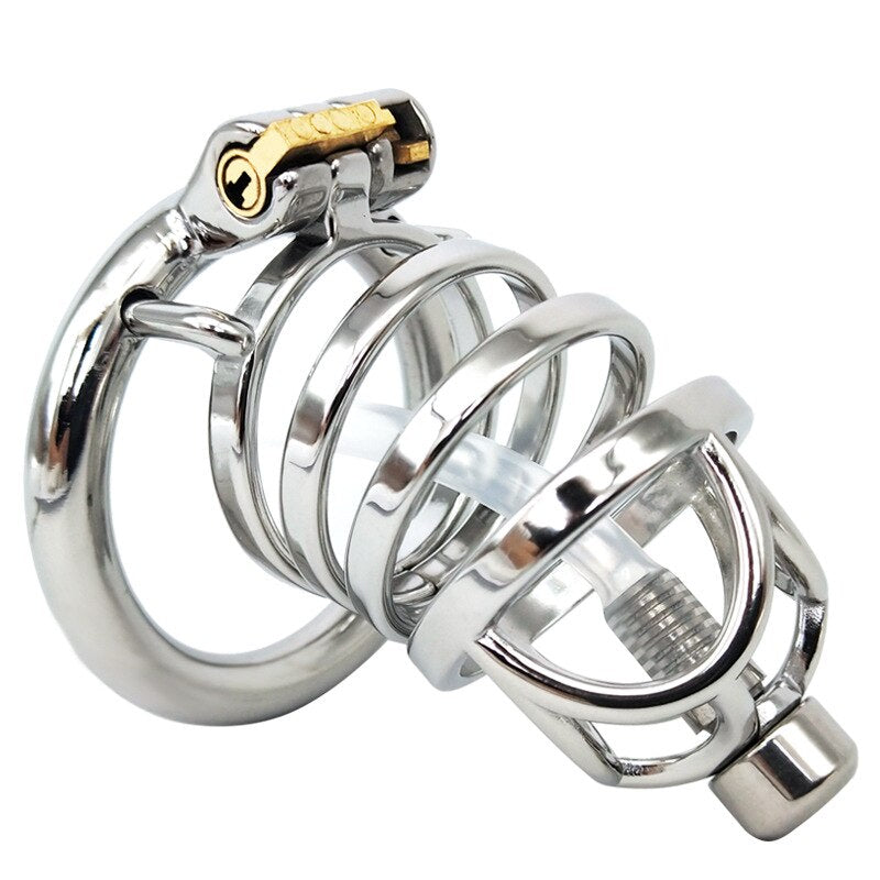 Metal Cbt Chastity Cage With Urethral Catheter