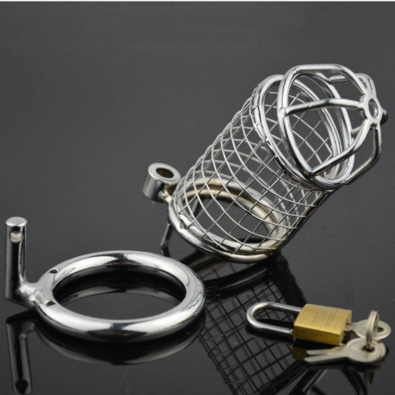 Metal Mesh Bondage Lock Chastity Cage