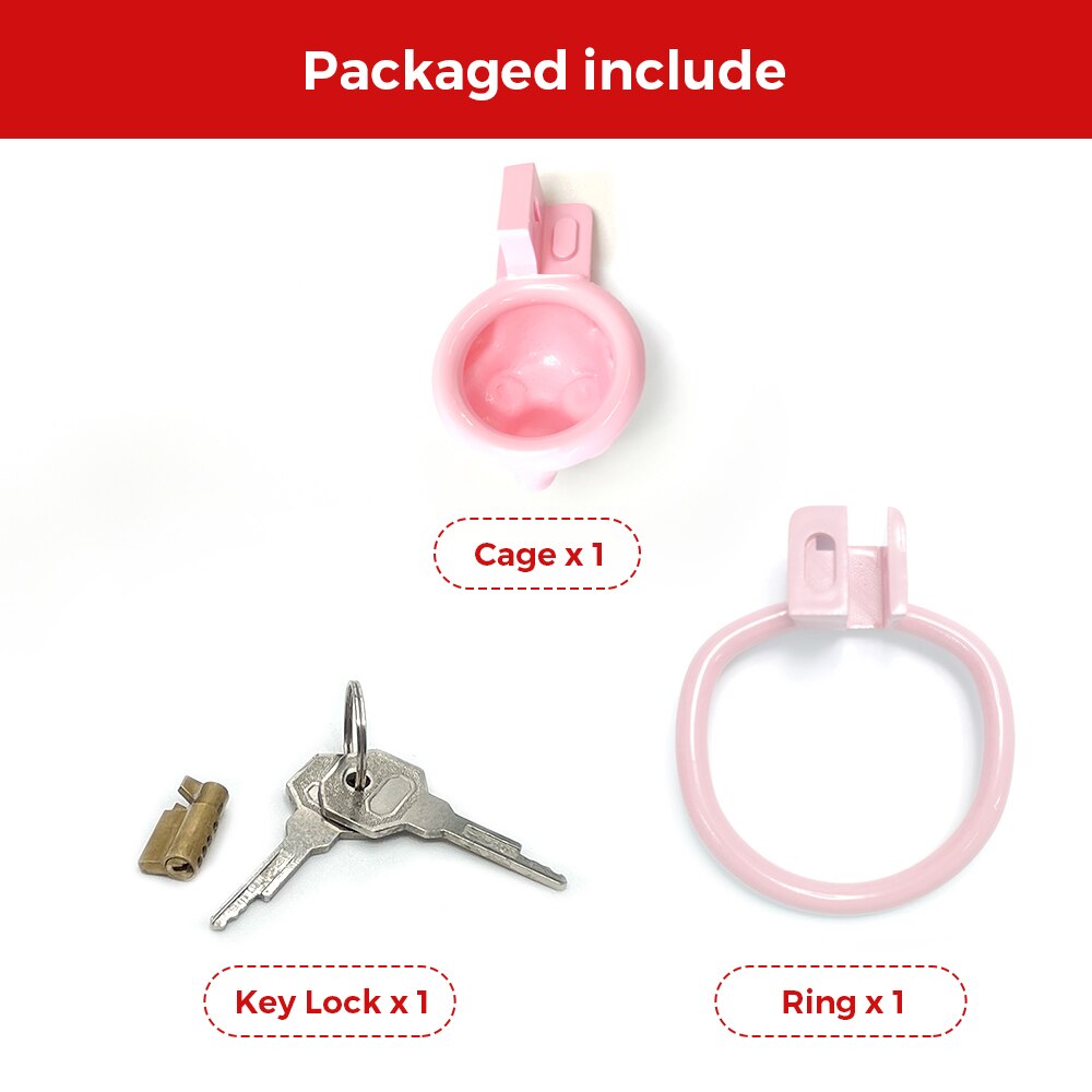 Puppy Pink Chastity Cage Short Cock Cage