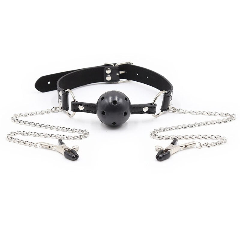 Hollow Open Mouth Gag Breast clip