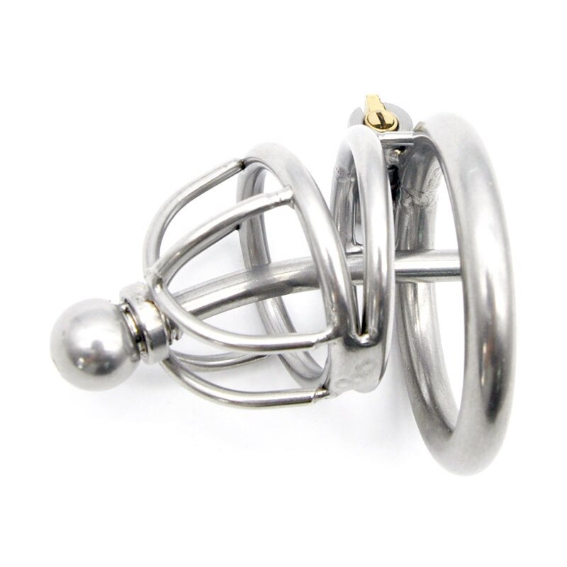 Metal Urethral Plug Male Chastity Cage