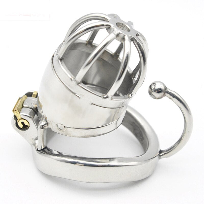 Stainless Steel Chastity Cage With Penis Plug