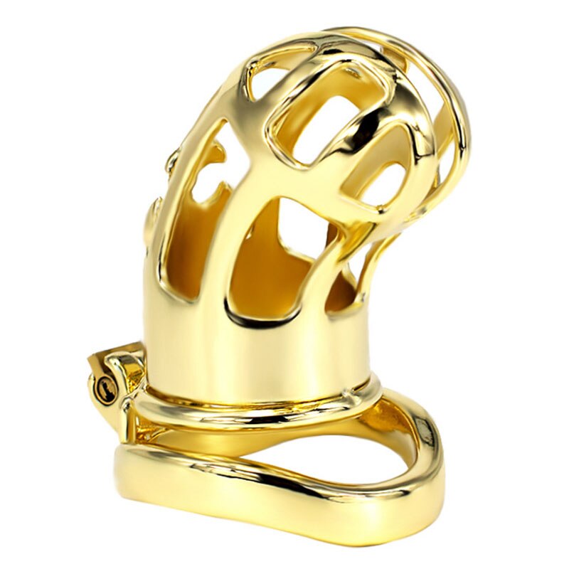 Golden Steel CBT Male Chastity Cage