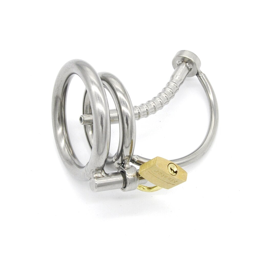 CBT Male Chastity Device with Catheter Sound