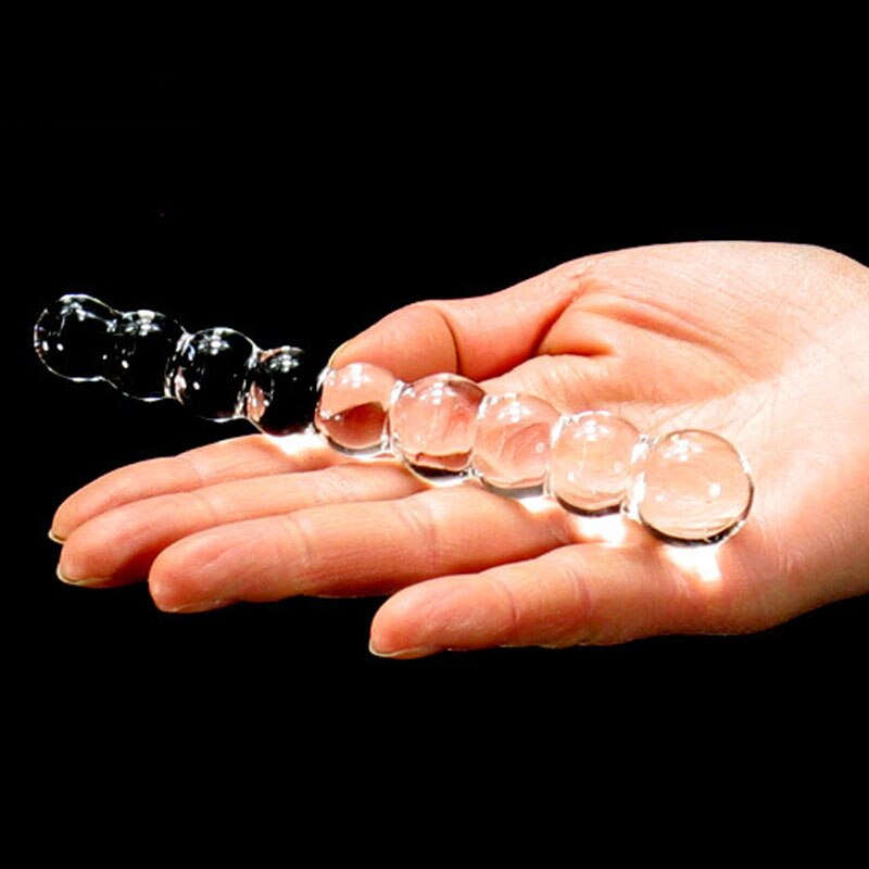 Transparent Glass Beads Anal Plug