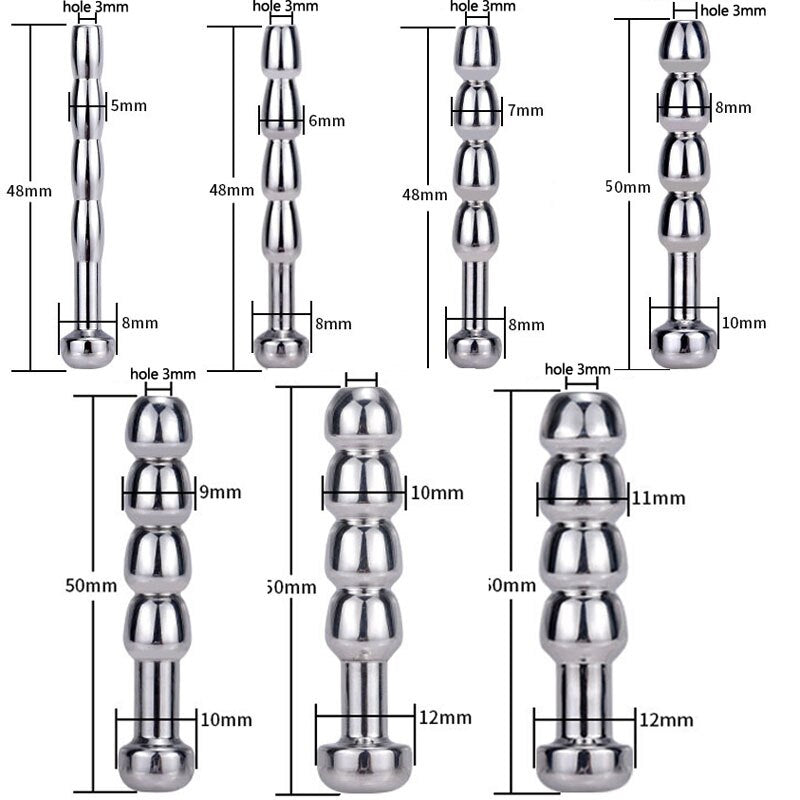 Urethral Sound/ Urethral Plug for Male/steel Penis Plug, 5 Sizes 