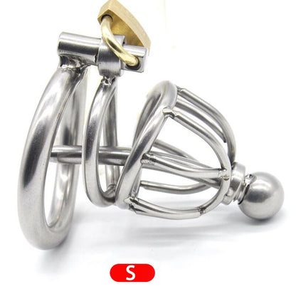 Arc Stainless Steel Urethral Plug Chastity Cage