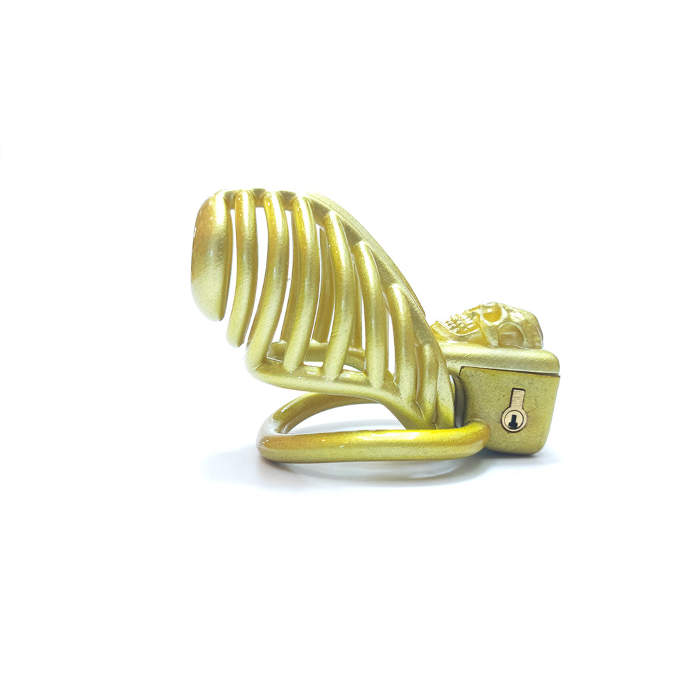 Golden Breathable Chastity Cage New Mamba Y