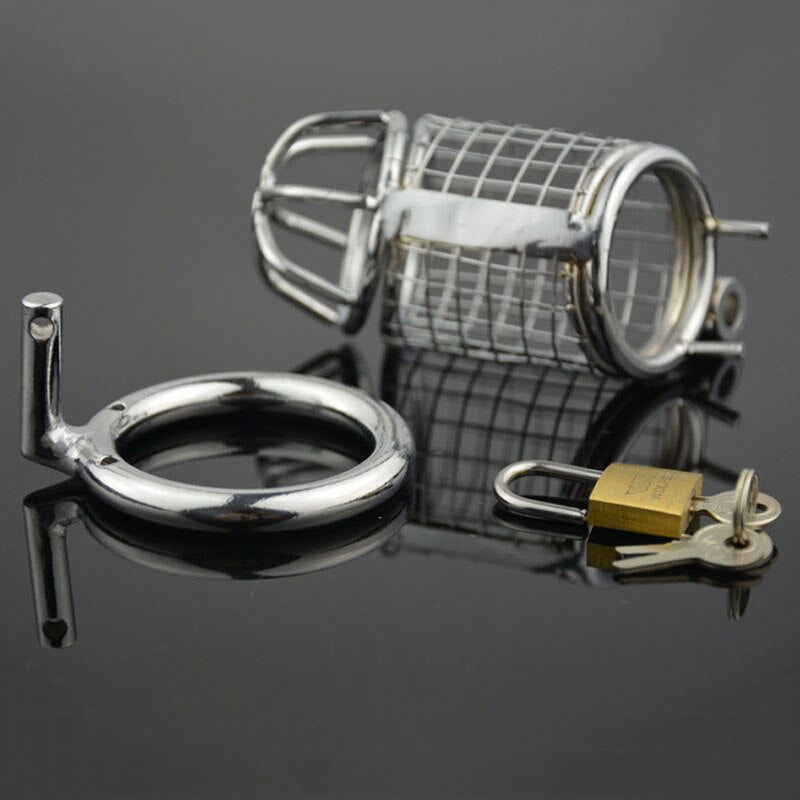 Metal Mesh Bondage Lock Chastity Cage