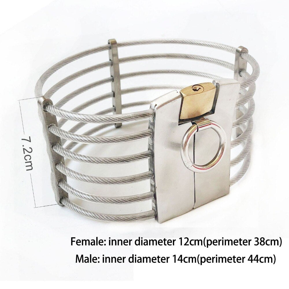 BDSM Metal Bondage Lockable Collar