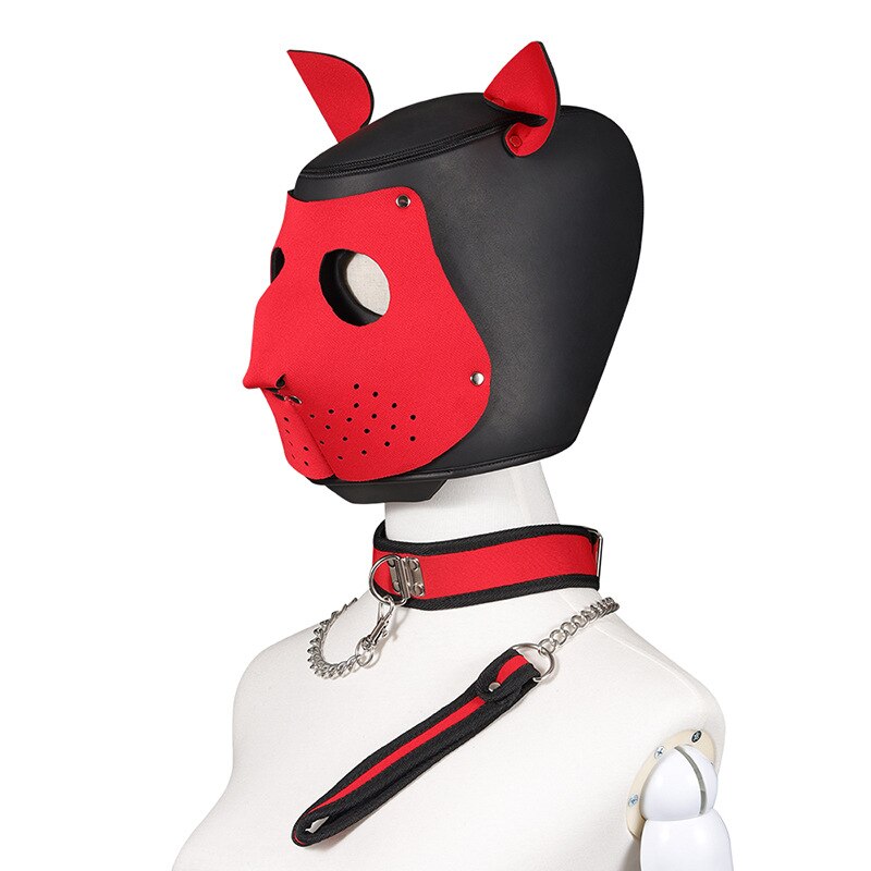 Dance Party Leather Bondage Hood Mask