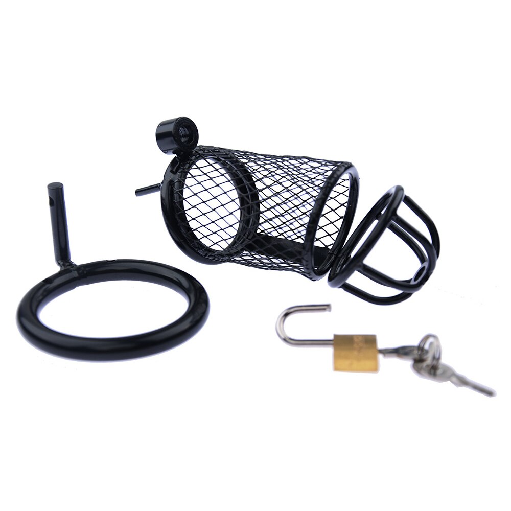 Black Grid Dick Stainless Steel Cock Cage