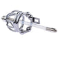 4-Beads Cock Ring Metal Chastity Cage