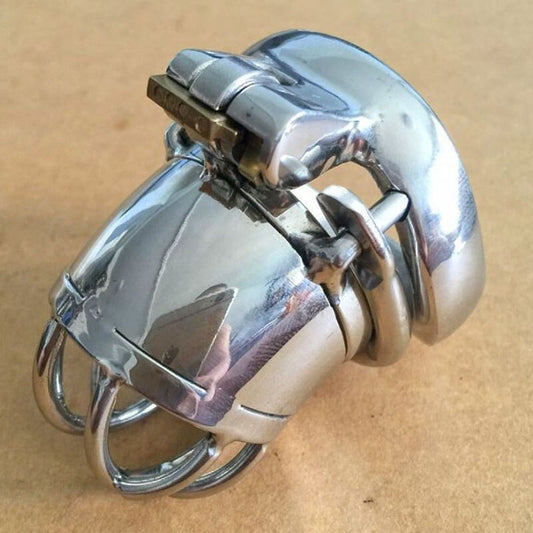 Anti-Off Ring Metal CBT Chastity Cage