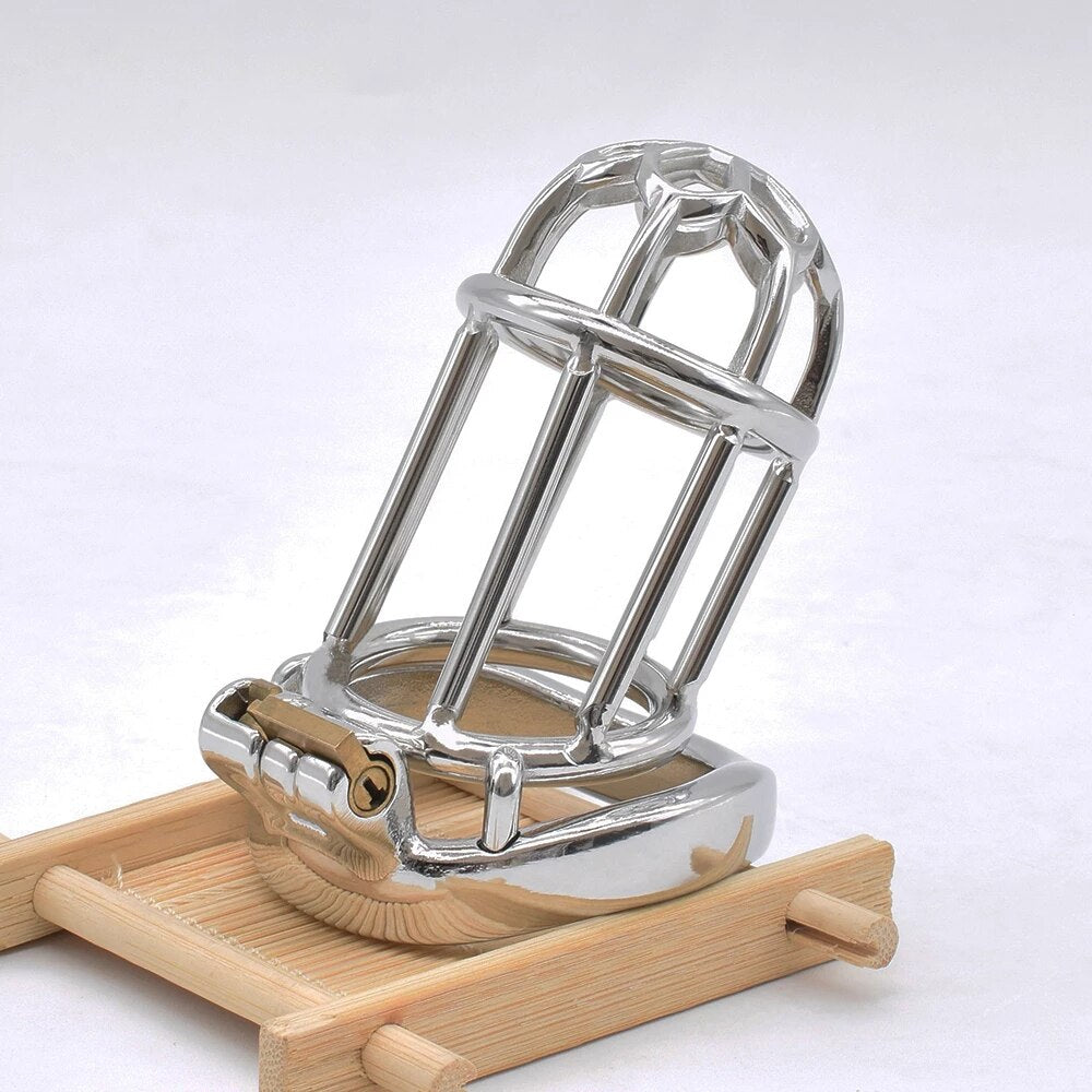 Stainless Steel Chastity Cage With Urethral Catheter