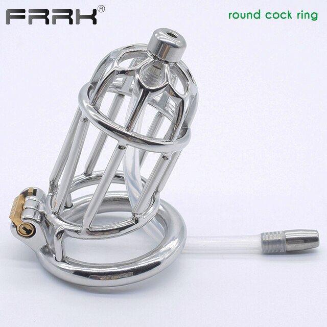 Stainless Steel Chastity Cage With Urethral Catheter