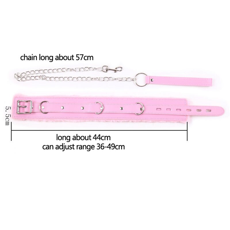 Pink Slave Plush Bondage Neck Collar