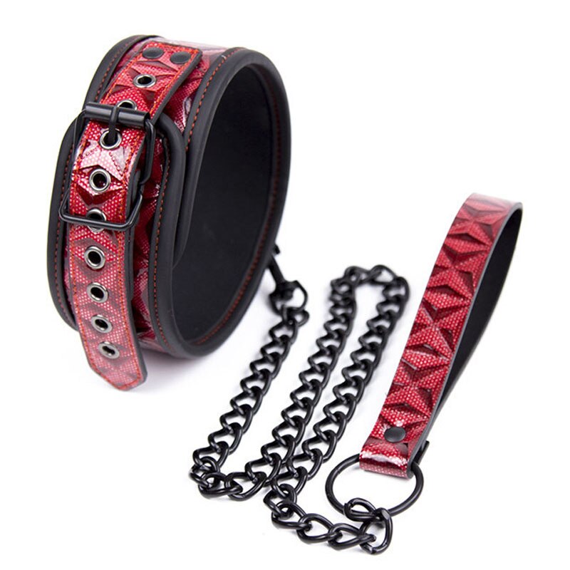 Women Bondage Collar Chian Leash